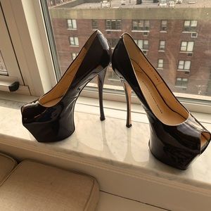 Giuseppe Zanotti wine color patent leather platform heels, size 37, used